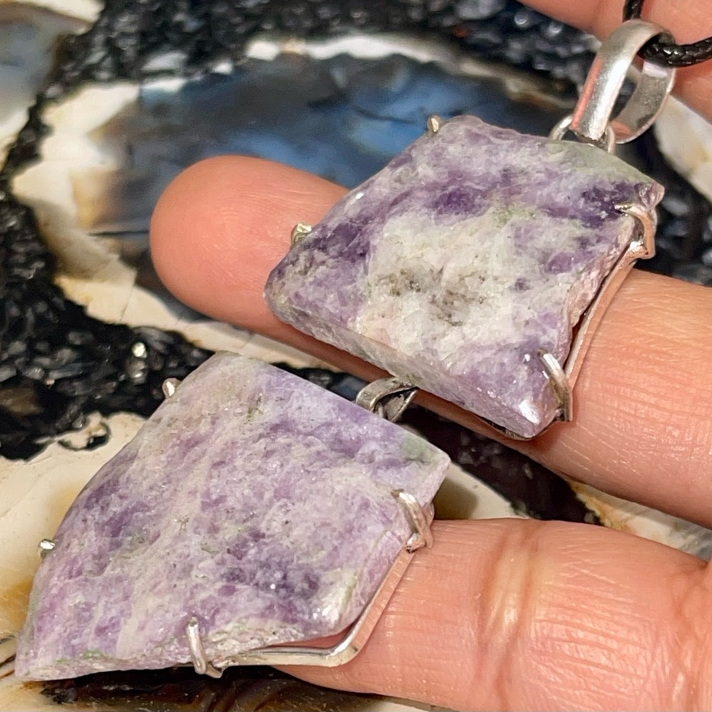 Large Purple Lepidolite Pendant 3”